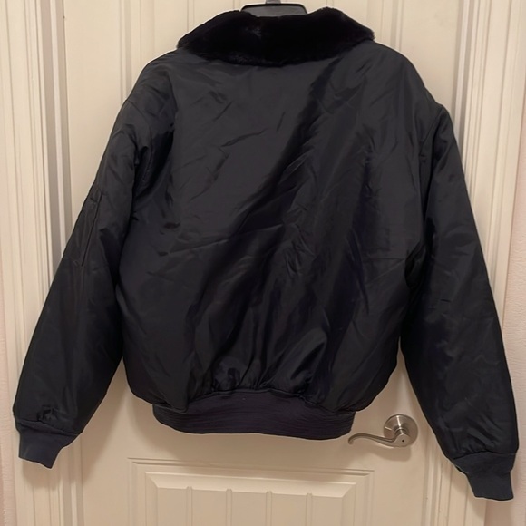 Martin’s Flight Jacket‎ Navy Blue Nylon Faux Fur collar, Full Zip, men’s Sz XL - Picture 14 of 16